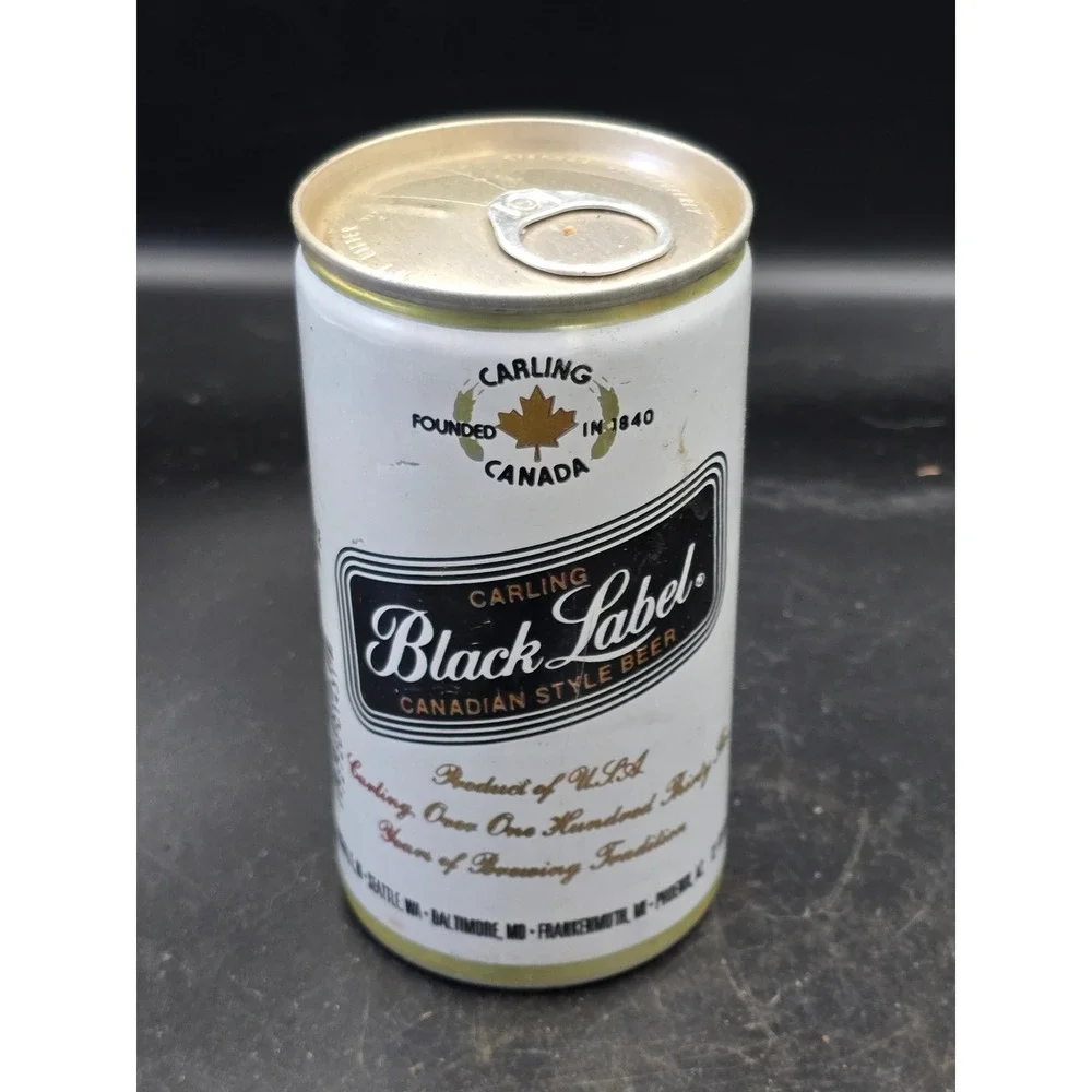 Vintage Carling 1980's Black‎ Label Canadian Style Heileman Brew  Beer Can